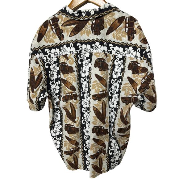 Vintage Paradise Style Hawaiian Button Up Shirt USA Made Short Sleeve Mens Large - Picture 4 of 8